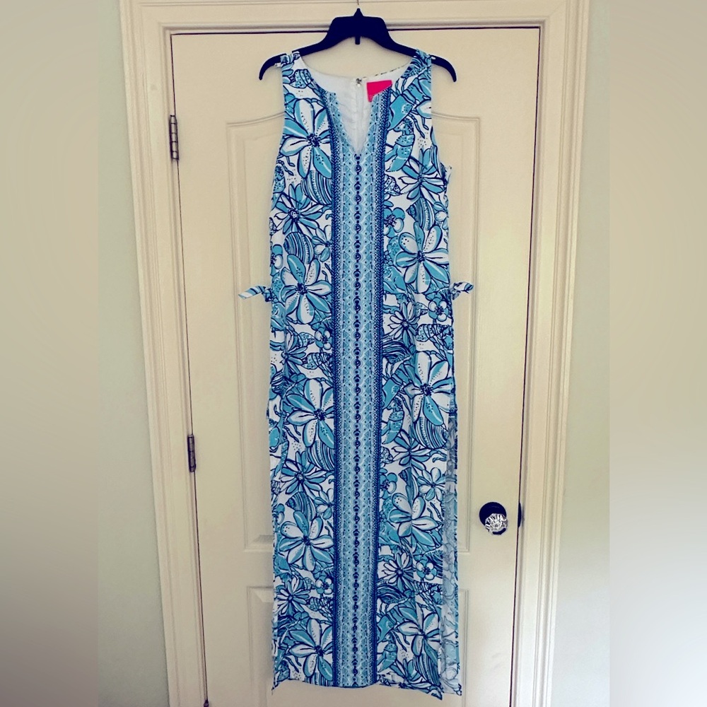 Lilly Pulitzer Floral Blue and White Maxi Dress / Romper